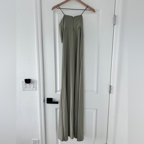 BHLDN Everly Strapless Crepe Gown Dress in Sage Green - Picture 6 of 9